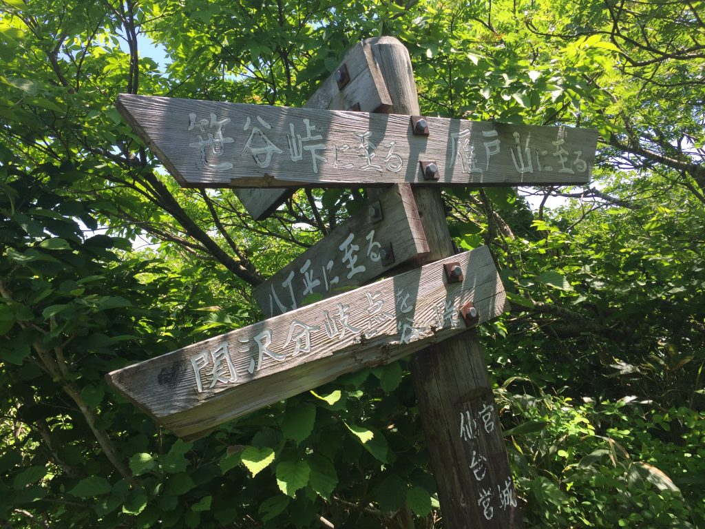 雁戸山　山形百名山　登山道　分岐